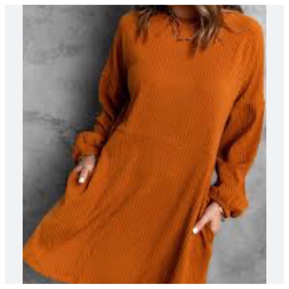 #05 Boho puff sleeve tunic dress with side pocket